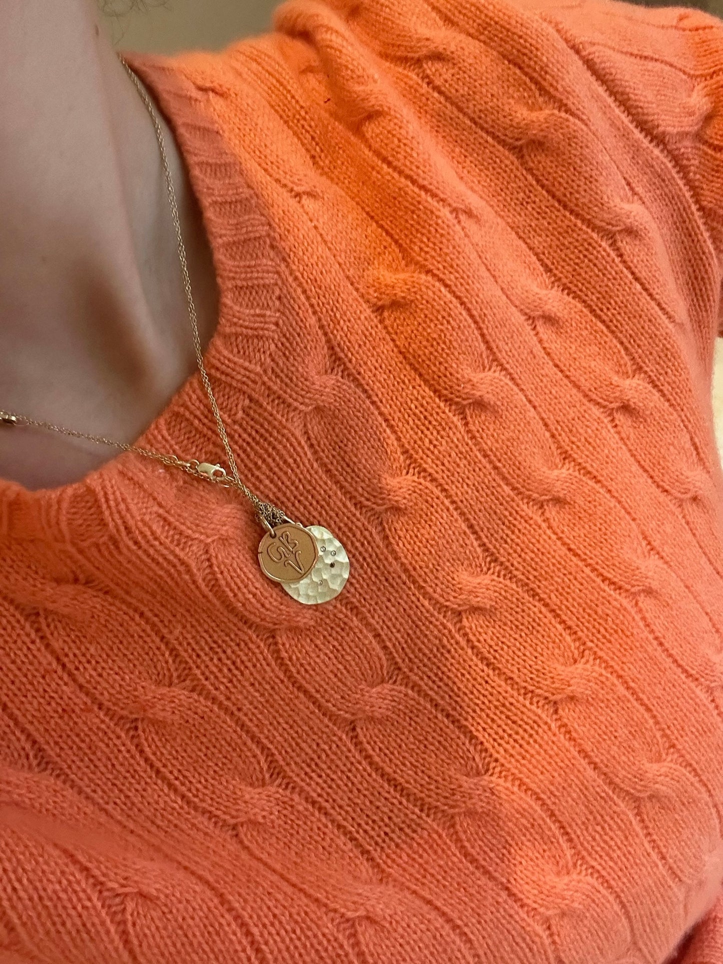 Kaja Erika Jorgensen 18k yellow gold Coin Charm in combination with Stars Colliding