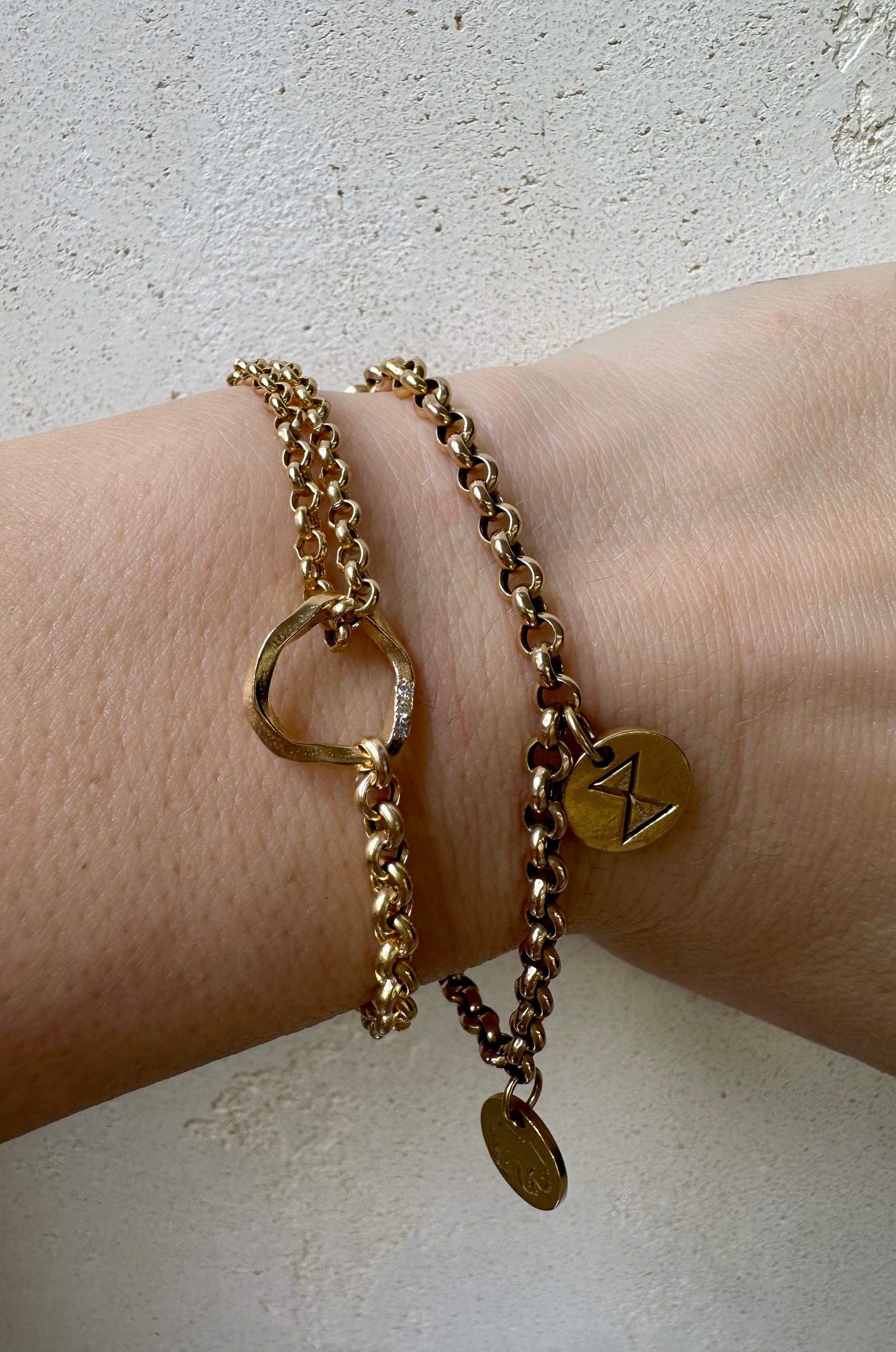 Kaja Erika Jorgensen 18k gold Helios Bracelet and Bahia II Charm Bracelet