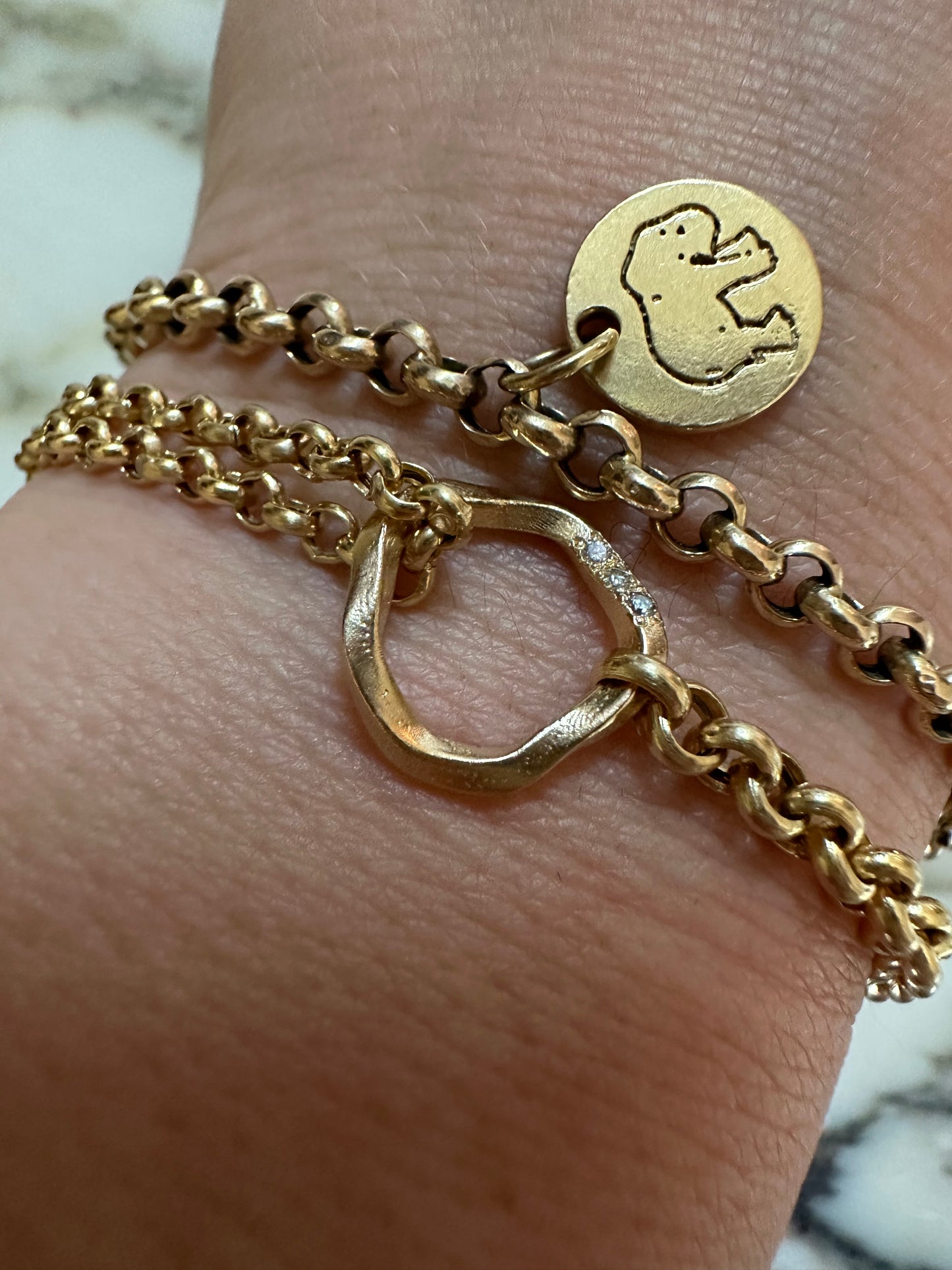 Kaja Erika Jorgensen 18k gold Helios Bracelet and Bahia II Charm Bracelet 