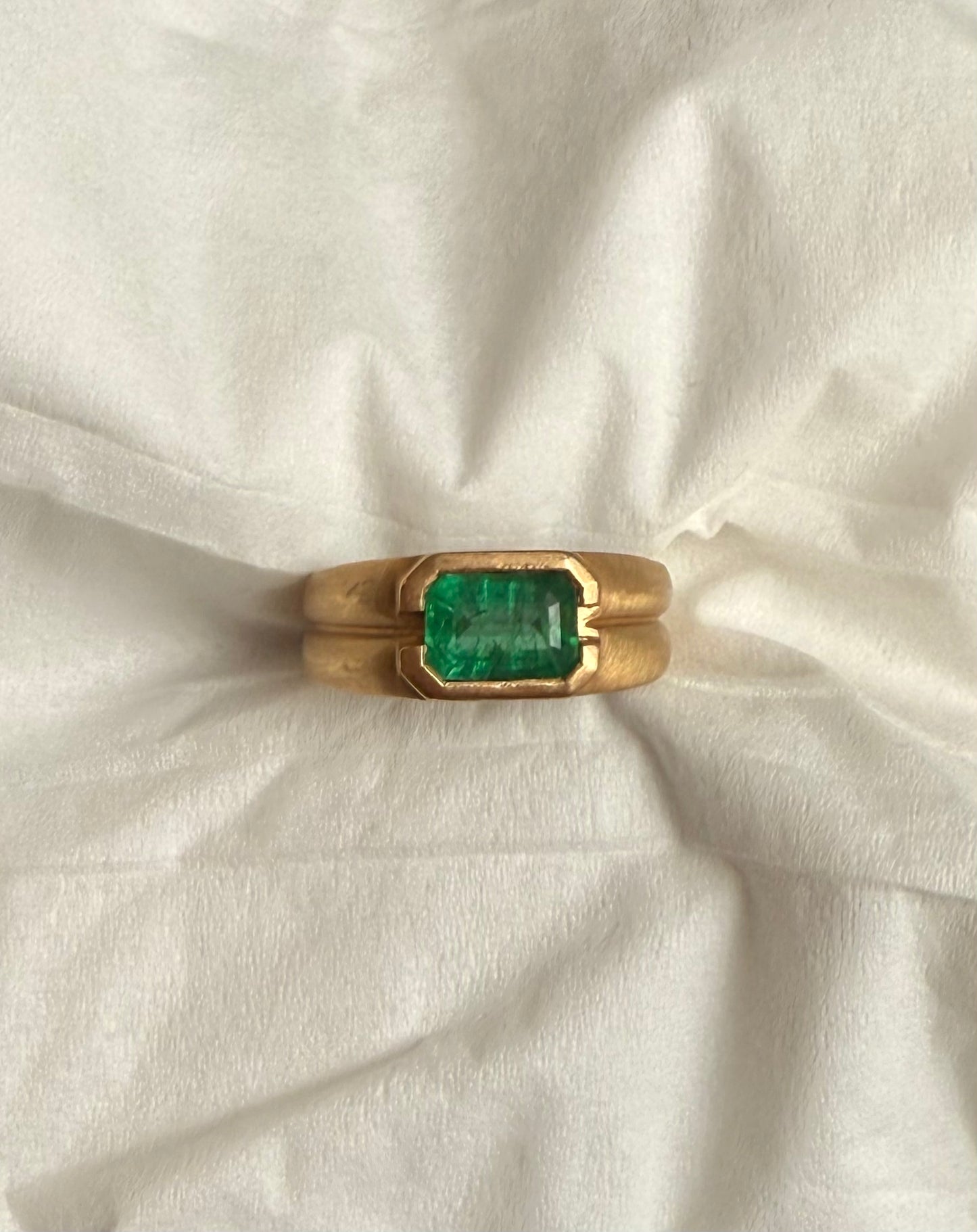 Emerald East West Ring