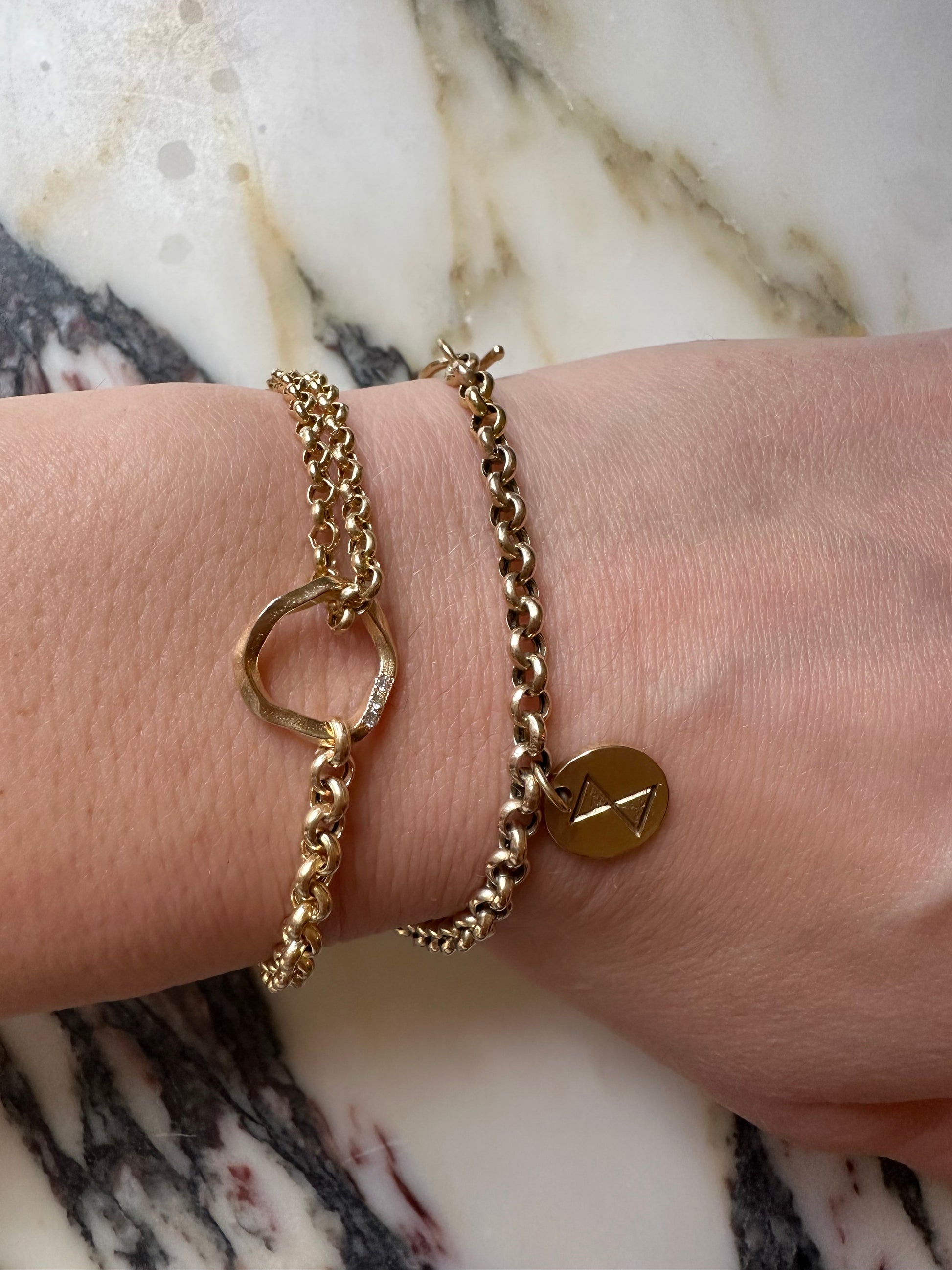 Kaja Erika Jorgensen 18k gold Helios Bracelet and Bahia II Charm Bracelet