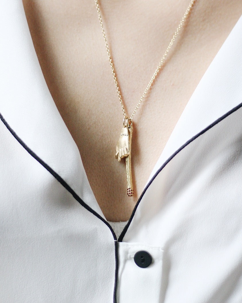 Kaja Erika Jorgensen 18k gold Luz Matchstick Charm