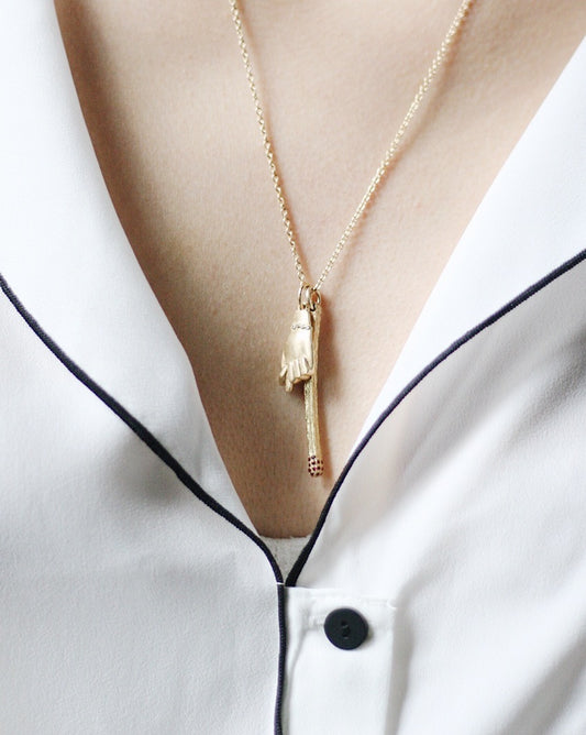 Kaja Erika Jorgensen 18k gold Luz Matchstick Charm