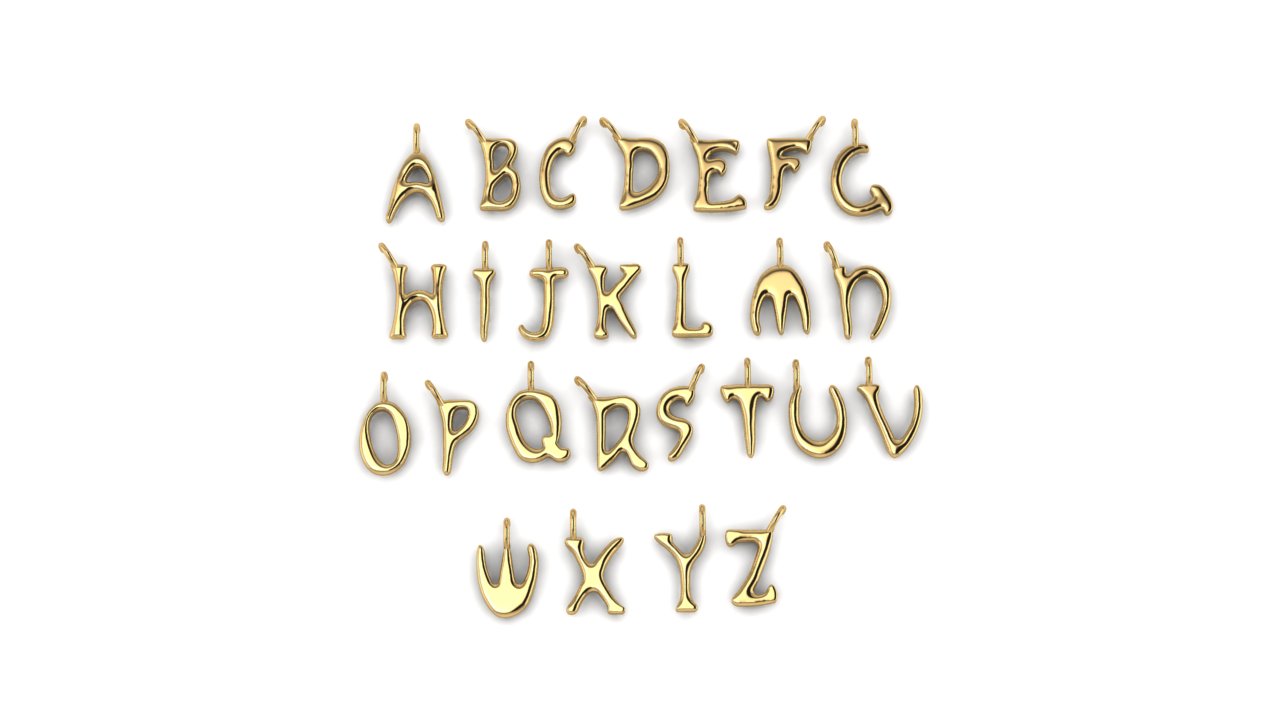 Mucha Alphabet Charm