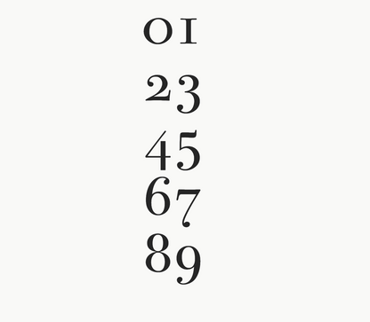 Number font for engraving