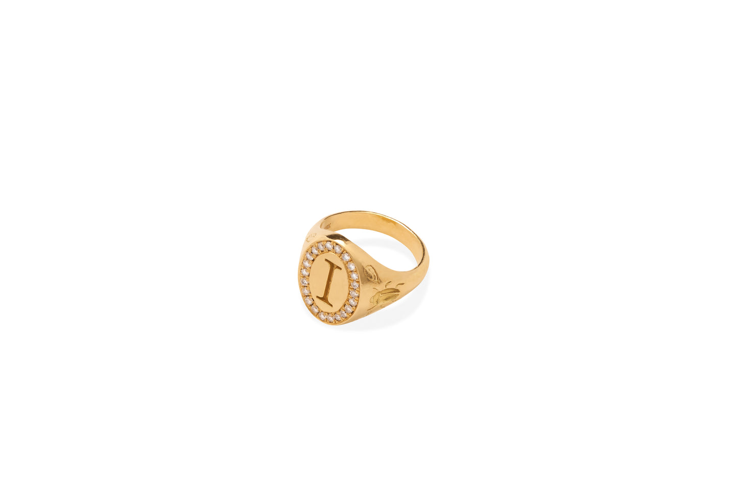 Kaja Erika Jorgensen 18k yellow gold Scarab Signet Ring - with Diamonds