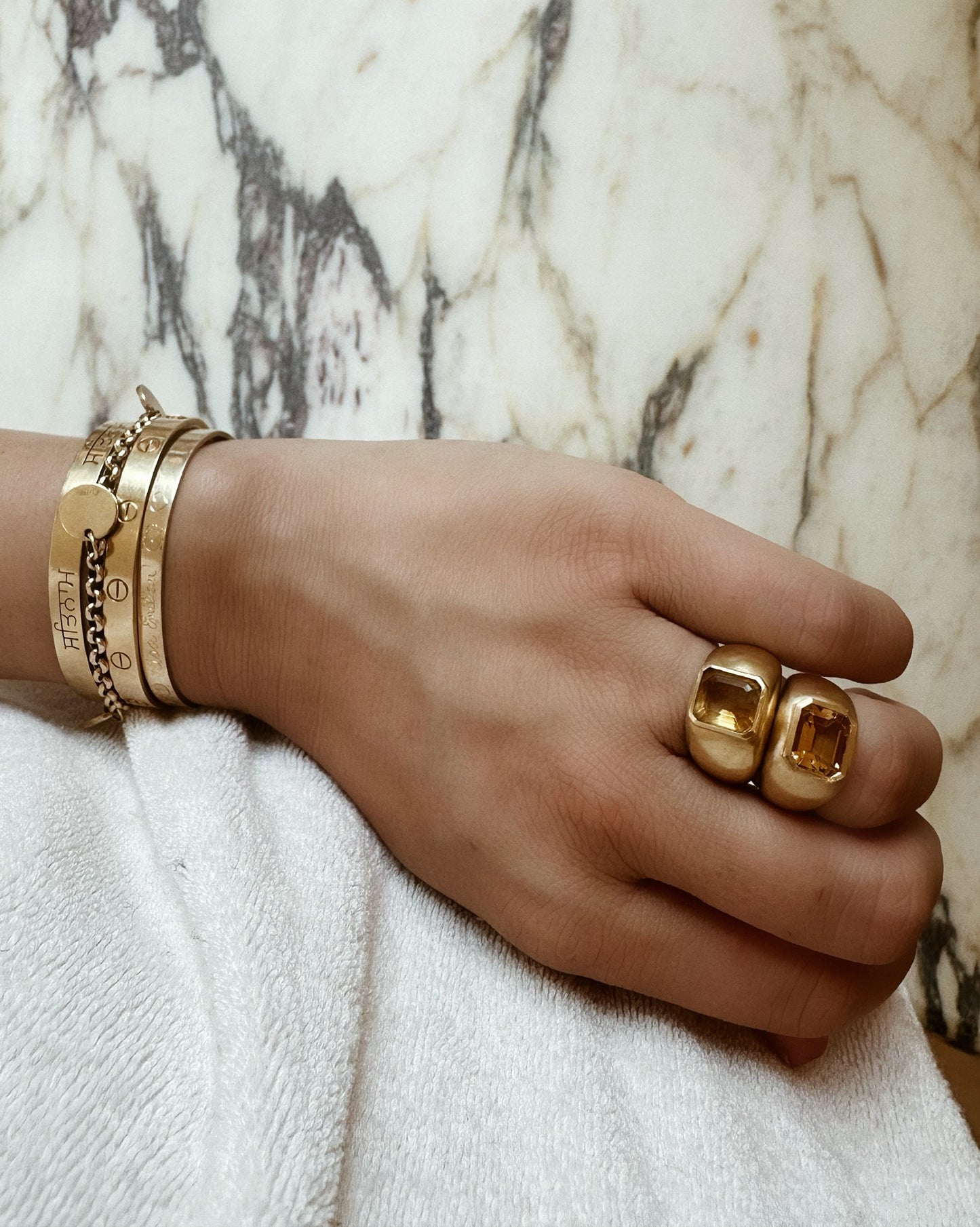 Kaja Erika Jorgensen, 18k gold Uno Rings with Citrine